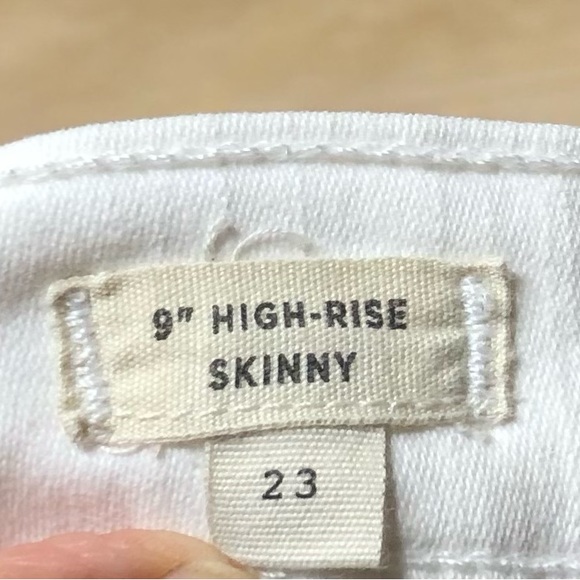 Madewell 9 High Rise Skinny Jean White Cotton Women Size 23. - Picture 5 of 12